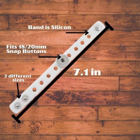 White Kids Snap Button Bracelet - Picture 2 of 3